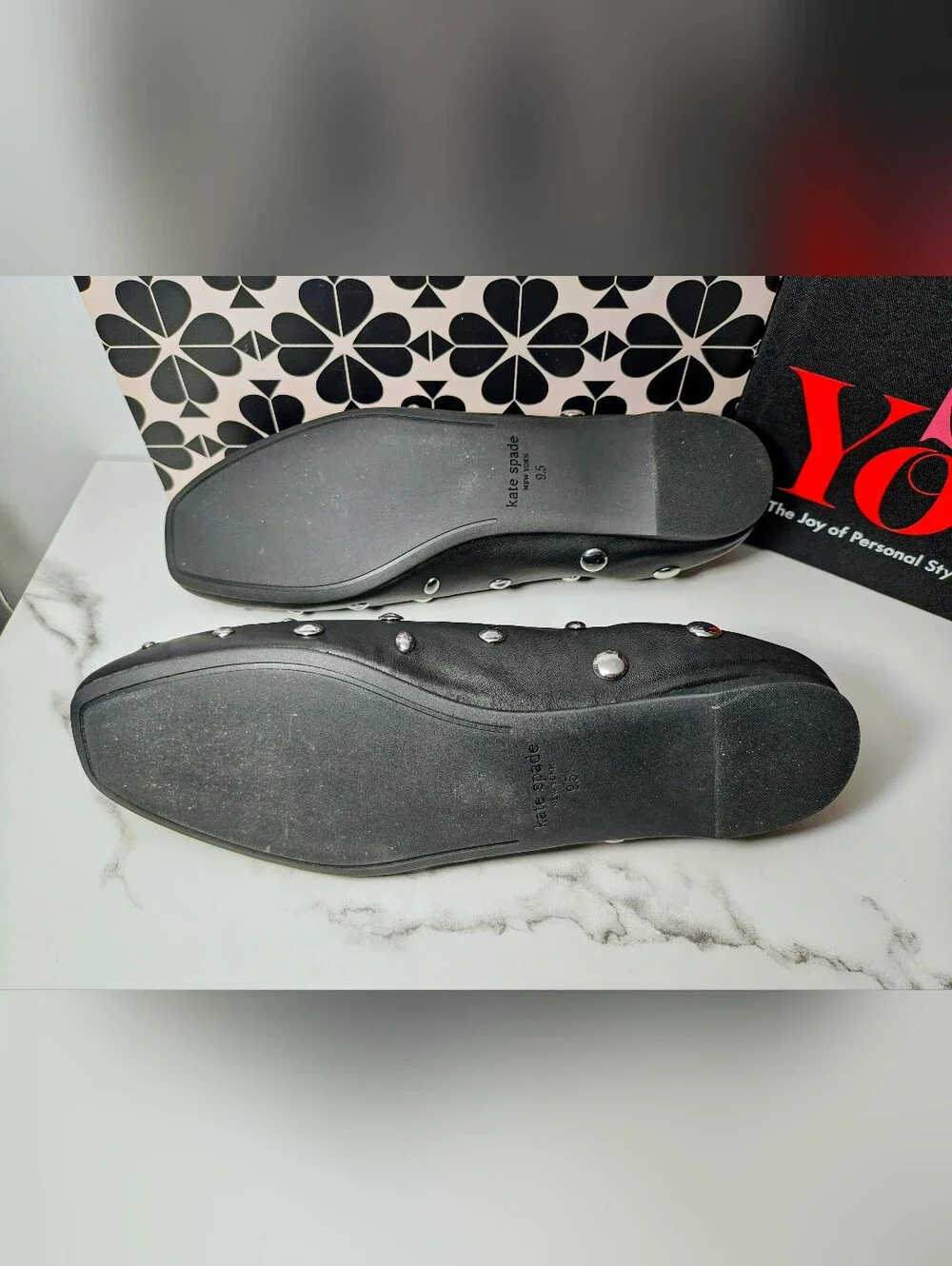 kate spade New York Black Studded Ballet Flats - BRAND NEW!